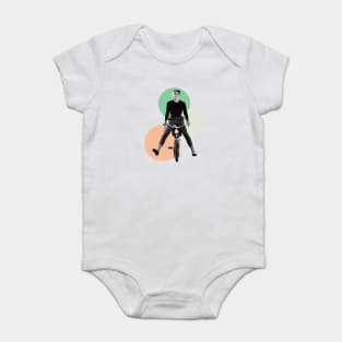 Audrey Hepburn on a bicycle Baby Bodysuit